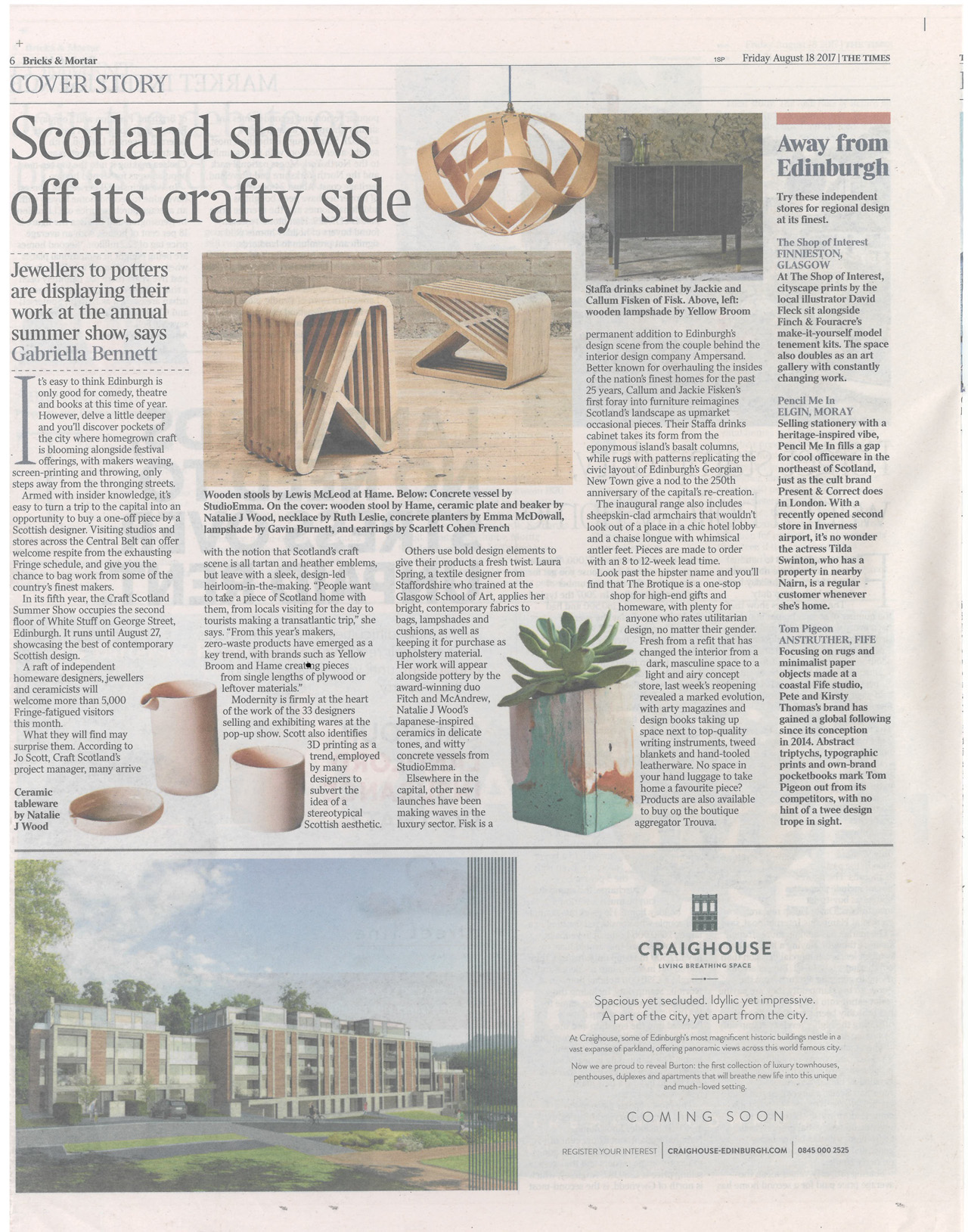 The Times: Craft Scotland Summer Show  - Susan Castillo 