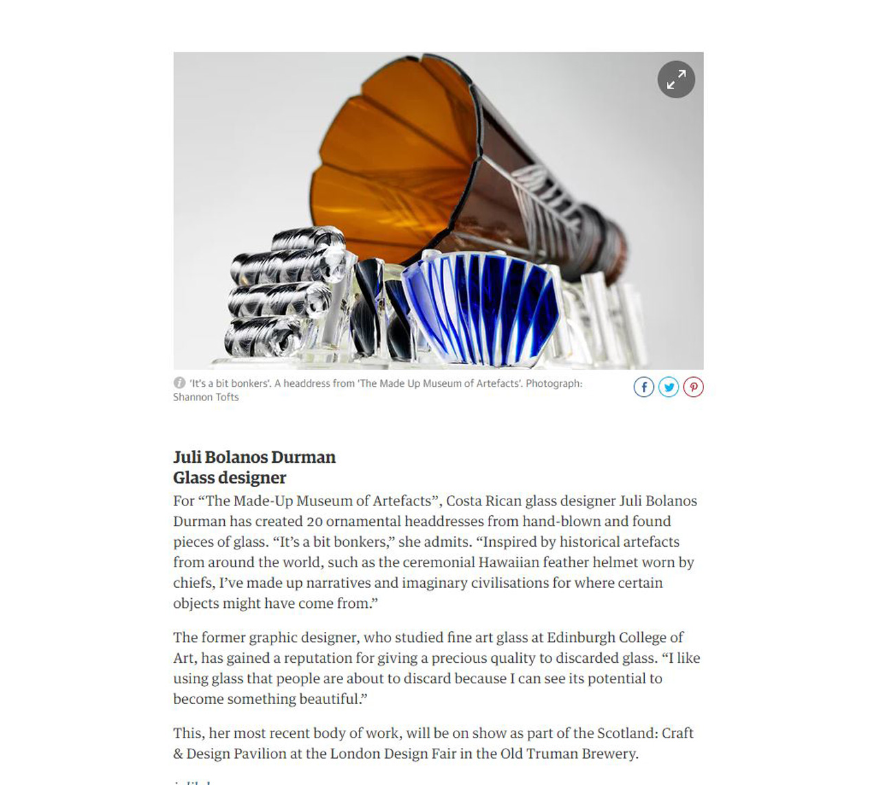 The Guardian: Scotland: Craft & Design - Shannon Tofts